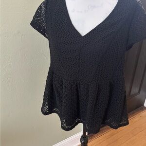 Lane Bryant Black Peplum Blouse